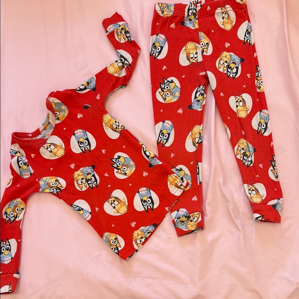 Cute Red Bluey Pajama Set